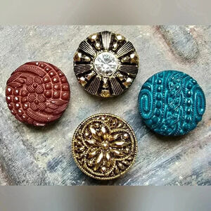 Set of 4 Upcycled Vintage Inspired Button Magnets